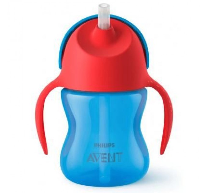 Philips AVENT Поїльник-непроливайка Philips AVENT з трубочкою 210 мл 9 міс+, синій (SCF796/01)