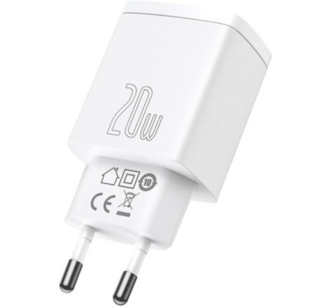 Baseus Зарядний пристрій Baseus Compact Quick Charger U+C 20W EU White (CCXJ-B02)