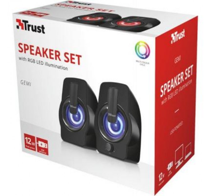 Trust Акустична система Trust Gemi RGB black USB (22948)
