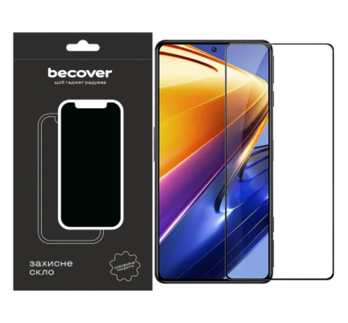 BeCover Скло захисне BeCover Poco F4 Black (709274)