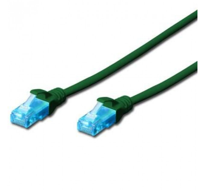 Патч-корд Digitus 1м, cat.5e, UTP, AWG 26/7, green (DK-1511-010/G)