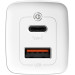 Baseus Зарядний пристрій Baseus 2xUSB 65W GaN (USB-C+USB-A) white (CCGAN2L-B02)