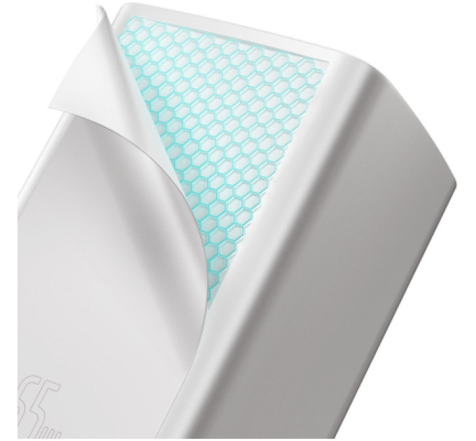 Baseus Зарядний пристрій Baseus 2xUSB 65W GaN (USB-C+USB-A) white (CCGAN2L-B02)