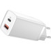 Baseus Зарядний пристрій Baseus 2xUSB 65W GaN (USB-C+USB-A) white (CCGAN2L-B02)