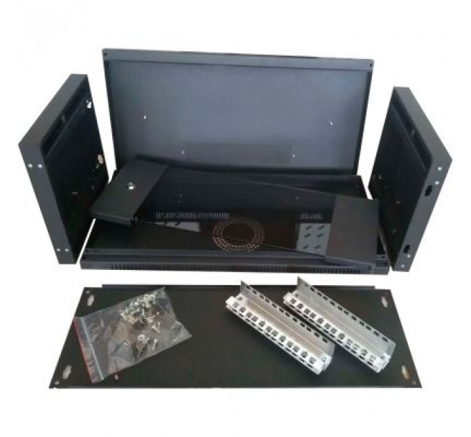 Шафа настінна Hypernet 4U 19" 600x450 (WMNC-4U-FLAT-BLACK)
