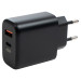 Vinga Зарядний пристрій Vinga GaN 65W PD+QC 1C1A ports Wall Charger (VCPCHCA65B)