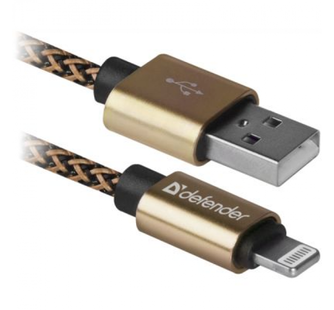 Defender Дата кабель USB 2.0 AM to Lightning 1.0m gold Defender (87806)