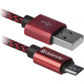 Defender Дата кабель USB 2.0 AM to Micro 5P 1.0m USB08-03T red Defender (87801)