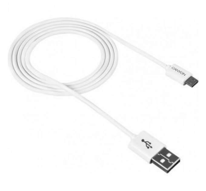 Canyon Дата кабель USB 2.0 AM to Micro 5P 1.0m White Canyon (CNE-USBM1W)