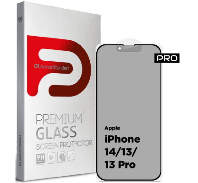 Armorstandart Скло захисне Armorstandart Pro Anti-spy Matte Apple iPhone 14/13/13 Pro Black (ARM68603)