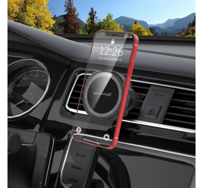 Grand-X Універсальний автотримач Grand-X MT-15W MagSafe з зарядкою 15W (кріплення на дефлектор) (MT-15W)