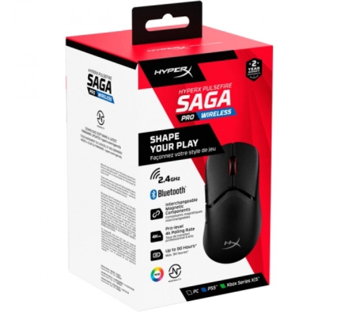 HyperX Мишка HyperX Pulsefire Saga Pro Wireless/Bluetooth Black (A2PB2AA)