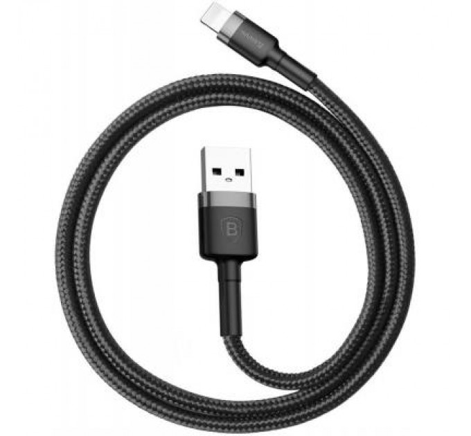 Baseus Дата кабель USB 2.0 AM to Lightning 1.0m Cafule 2.4A gray+black Baseus (CALKLF-BG1)