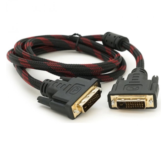 Merlion Кабель мультимедійний DVI M to DVI M 1.5m 24+1pin black/red Merlion (YT-DVI(M)/(M)NY/RD-1.5m)