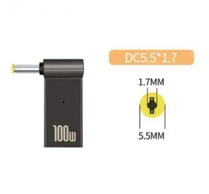 STLab Адаптер PD 100W USB Type-C Female to DC Male Jack 5.5x1.7 mm ACER, PACKARD BELL ST-Lab (PD100W-5.5x1.7mm)