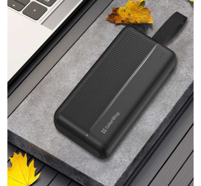 ColorWay Батарея універсальна ColorWay 30 000 mAh High-power 2 PD/20W, QC/3.0, USB-C/Micro-USB (CW-PB300LPC2BK-PD)
