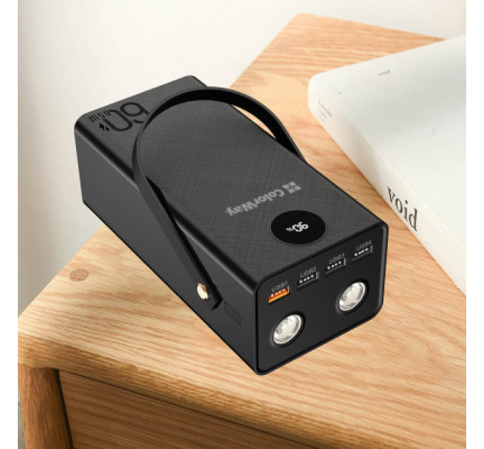 ColorWay Батарея універсальна ColorWay 60 000 mAh Powerful PD/65W, QC/4.0, AFC, FCP, Black (CW-PB600LPA5BK-PDD)