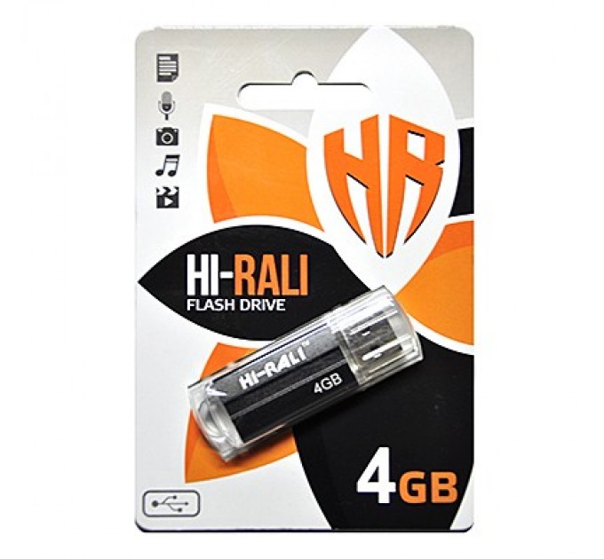Флеш-накопичувач USB 4GB Hi-Rali Corsair Series Black (HI-4GBCORBK)