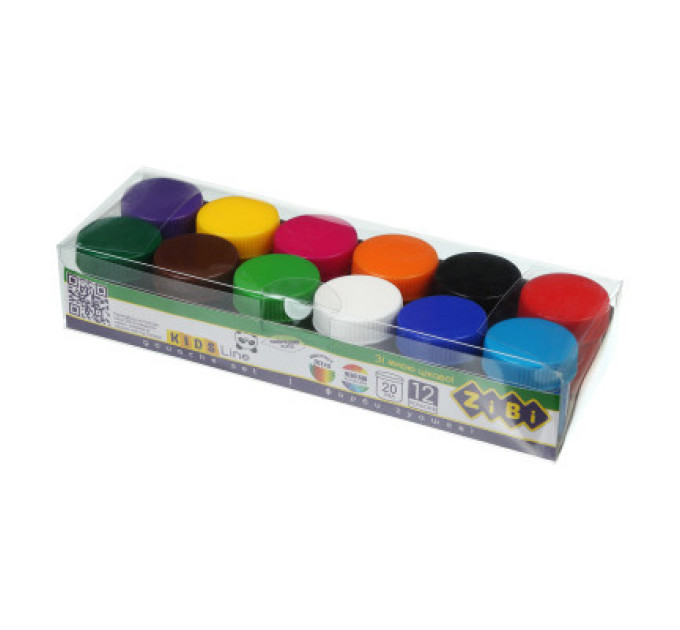ZiBi Гуашеві фарби ZiBi KIDS Line -2, 12 кольорів х 20 мл (ZB.6605)