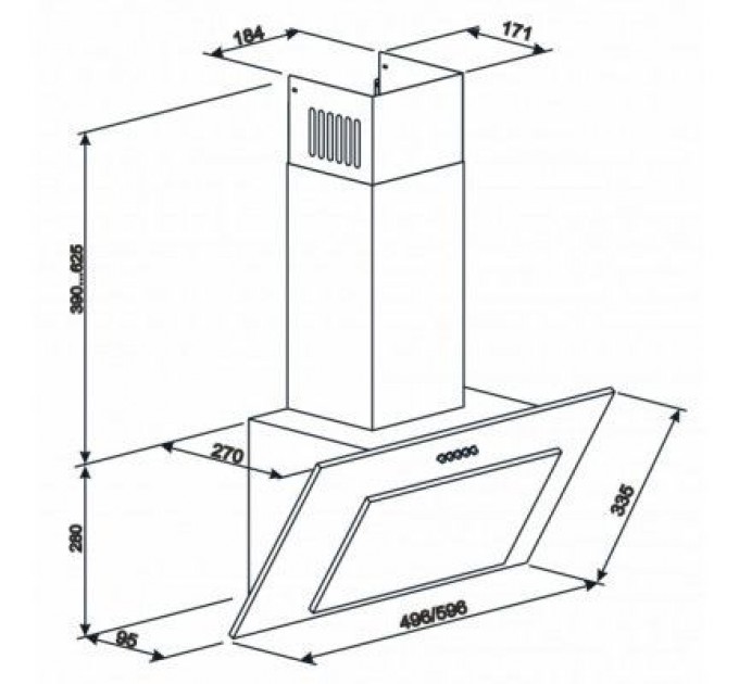 Eleyus Витяжка кухонна Eleyus VERTICAL 1000 50 BL