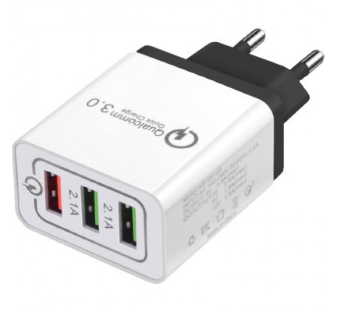 XoKo Зарядний пристрій XoKo QC-300 3 USB Qualcom 3.0 4.8A Black (QC-300-BK)