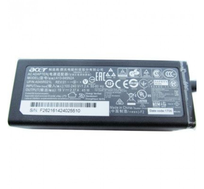 Блок живлення до ноутбуку Acer 45W 19V, 2.37A, 5.5/1.7 (A13-045N2A / A40241)