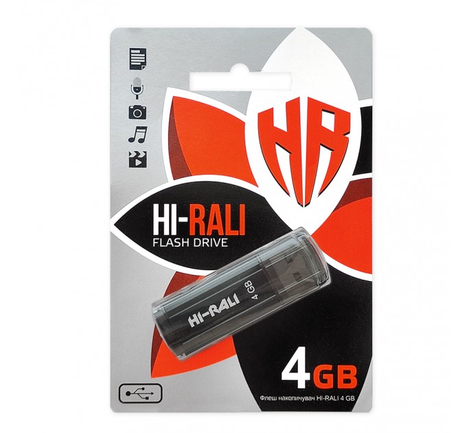 Флеш-накопитель USB 4GB Hi-Rali Stark Series Black (HI-4GBSTBK)