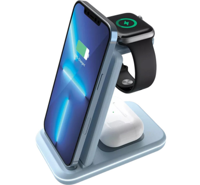 Canyon Зарядний пристрій Canyon WS-304 Foldable 3in1 Wireless charger Blue (CNS-WCS304BL)