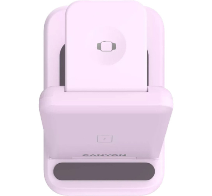 Canyon Зарядний пристрій Canyon WS-304 Foldable 3in1 Wireless charger Iced Pink (CNS-WCS304IP)