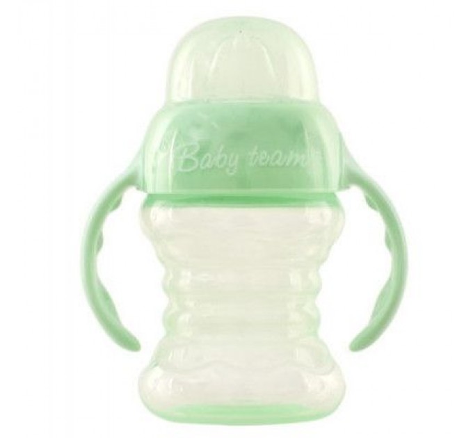 Baby Team Поїльник-непроливайка Baby Team зі спаутом і ручками 180 мл (5022_м'ятний)
