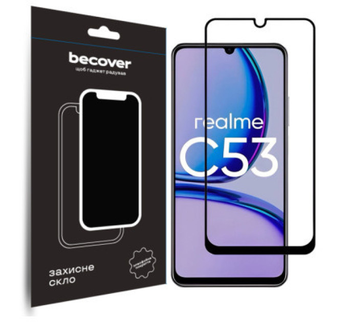 BeCover Скло захисне BeCover Realme C53 Black (710105)