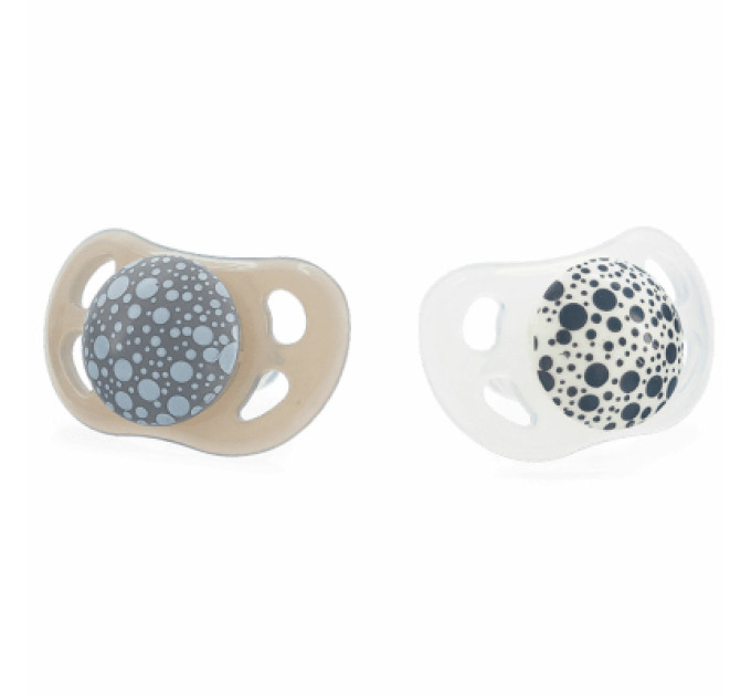 Twistshake Пустушка Twistshake Pastel Grey White (2шт) 0-6 міс, силіконова (78594)