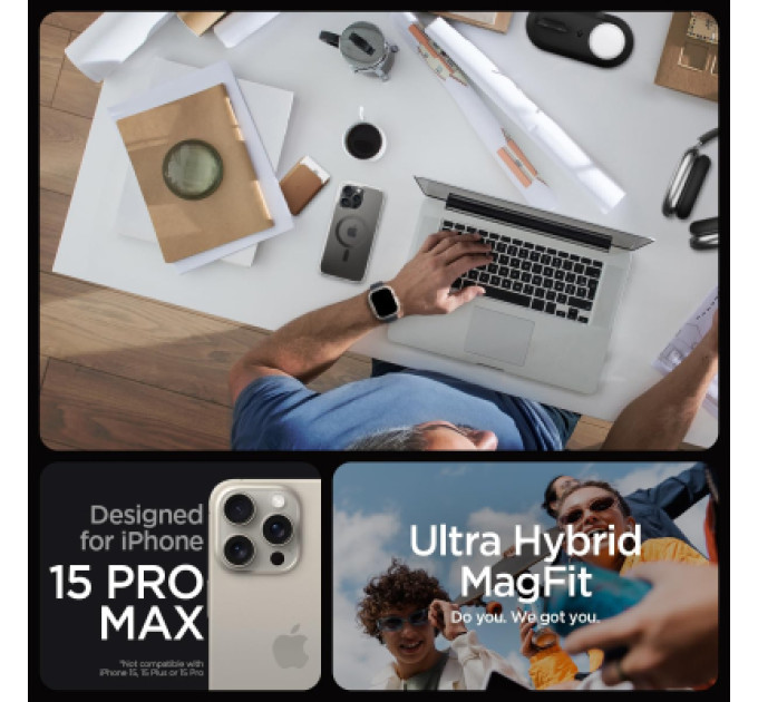 Spigen Чохол до мобільного телефона Spigen Apple iPhone 15 Pro Max Ultra Hybrid MagFit Carbon Fiber (ACS06578)