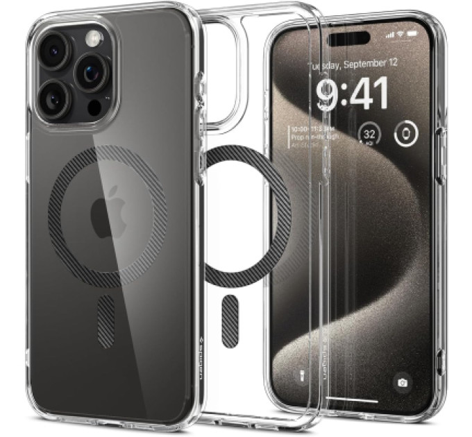 Spigen Чохол до мобільного телефона Spigen Apple iPhone 15 Pro Max Ultra Hybrid MagFit Carbon Fiber (ACS06578)
