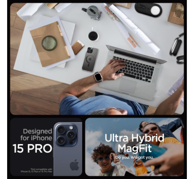 Spigen Чохол до мобільного телефона Spigen Apple iPhone 15 Pro Ultra Hybrid MagFit Carbon Fiber (ACS06717)