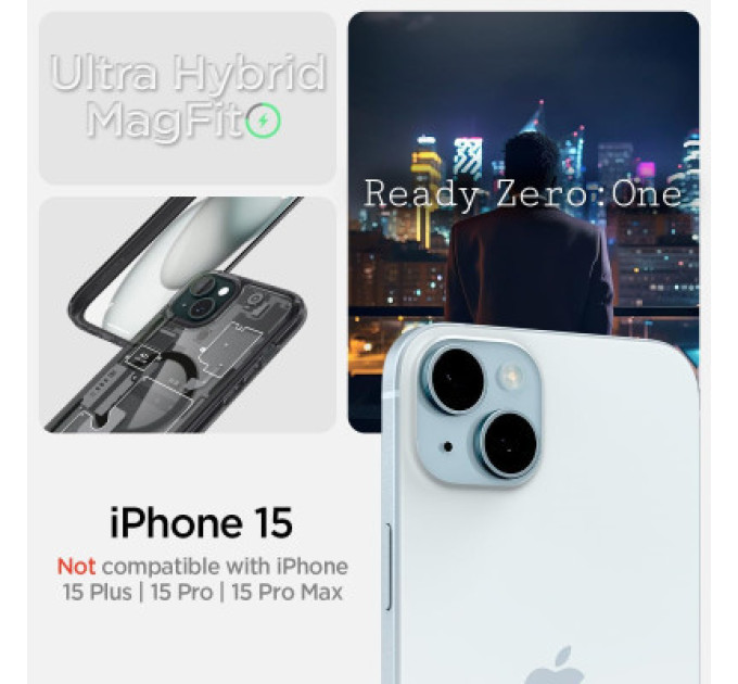 Spigen Чохол до мобільного телефона Spigen Apple iPhone 15 Ultra Hybrid MagFit Zero One (ACS06806)