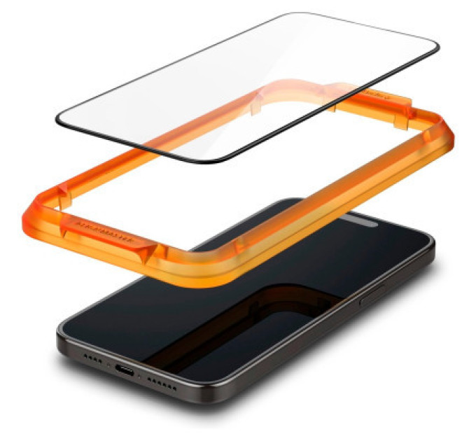 Spigen Скло захисне Spigen Apple iPhone 15 Plus Glas.tR AlignMaster FC Black (2P) (AGL06886)