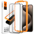 Spigen Скло захисне Spigen Apple iPhone 15 Plus Glas.tR AlignMaster FC Black (2P) (AGL06886)