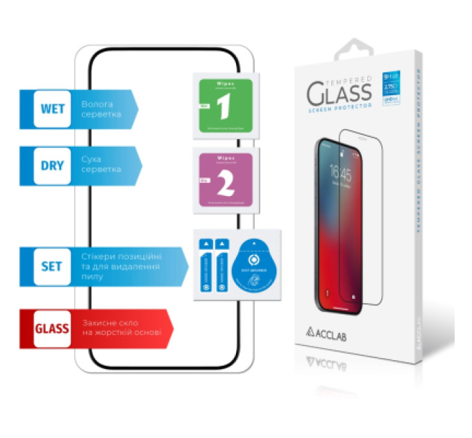 ACCLAB Скло захисне ACCLAB Full Glue Apple iPhone 15 Pro (1283126575389)