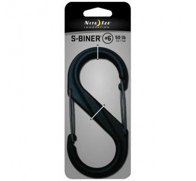 Nite ize Карабін туристичний Nite ize Plastic Carb S Biner Size 6 NI676 All Black (4823082709571)