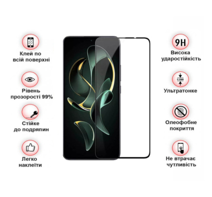 BeCover Скло захисне BeCover Xiaomi 13T/13T Pro Black (710171)