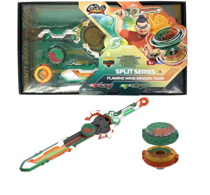 Auldey Дзига Auldey Infinity Nado VI серія Split Series Flaming Wind Dragon Tiger Палаючий Вітер Дракон Тигр (EU654145)