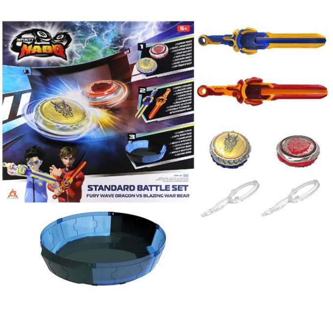 Auldey Дзига Auldey Infinity Nado VI Battle Set Fury Wave Dragon vs Blazing War Bear (EU654181)