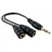 Extradigital Кабель мультимедійний mini Jack 3.5mm M to 2xmini Jack 3.5mm F 0.2m Extradigital (KBA1680)
