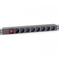 Kingda Силовий блок 19" 1U 8xSchuko, вимикач, С14 Kingda (KD-PDU-GM-1U-P8-C14)