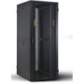 Kingda Шафа напольна Kingda 42U 19" 600x1000, RAL9004, перф. двері, розібрана (KD-002-6042M)