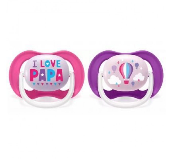 Philips AVENT Пустушка Philips AVENT Ultra Air I love… для дівчат, 6-18 міс (SCF080/04)