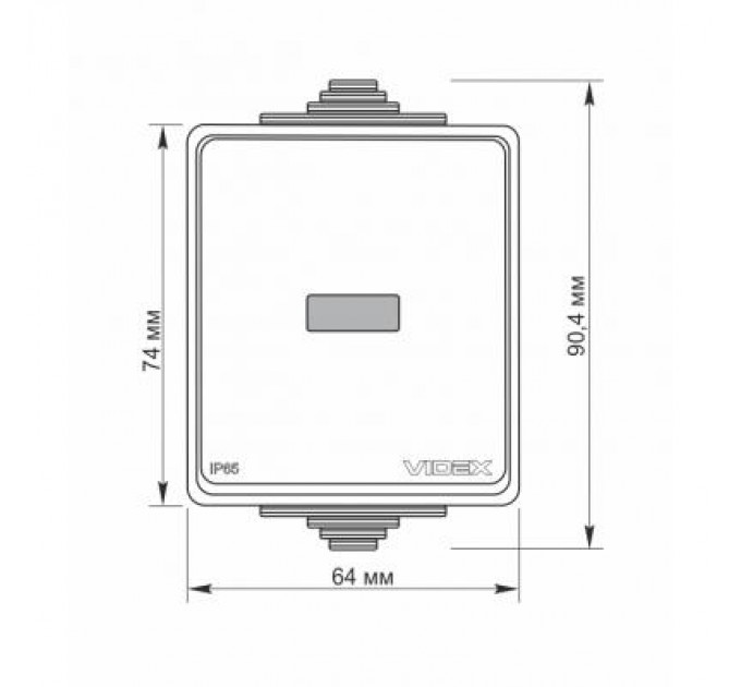Videx Вимикач Videx BINERA IP65 зовнішній 1кл з підсвічуванням (BINERA IP65 наружный 1кл с подсветкой)
