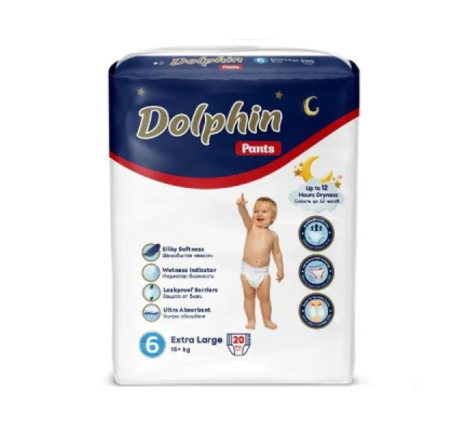 Dolphin Підгузки Dolphin Dolphin 6 Exta large 15+ кг 20 шт (8680131207251)