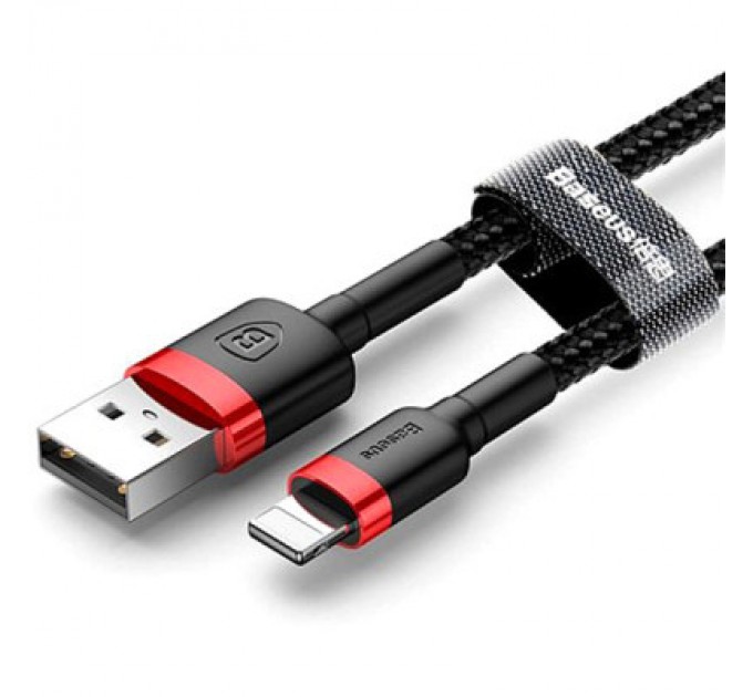 Baseus Дата кабель USB 2.0 AM to Lightning 1.0m Cafule Black-Red Baseus (CALKLF-B19)